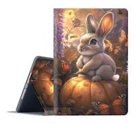 FGDRFGRW Case for Samsung Galaxy Tab S6 Lite 10.4-Inch 2024/2022/2020,Adjustable Stand Auto Wake/Sleep Function Full Body Protection Cover - Cute Rabbit Pumpkin Butterfly