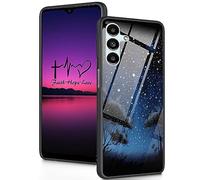 FGDRFGRW Designed for Galaxy A05s Case,Tempered Glass Back with Soft Silicone Bumper Shock Protective Case for Samsung Galaxy A05s 6.7" 2023,Night Sky