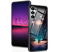 FGDRFGRW Designed for Galaxy A05s Case,Tempered Glass Back with Soft Silicone Bumper Shock Protective Case for Samsung Galaxy A05s 6.7" 2023,Gtarry Sky Jellyfish