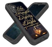 FGDRFGRW Designed for Galaxy S25 FE 6.7 Inch Case,Heavy-Duty Rugged and Durable,Shockproof Hybrid Dual-Layer Armor Protective Shell,Bible Verses Proverbs 31:25