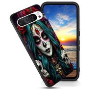 FGDRFGRW Designed for Google Pixel 10 Pro XL 6.8" Case,Soft Frosted TPU Ultra Thin Cover,Shock-Absorption,Anti-Scratch Protective Case,Day of The Dead with Skull