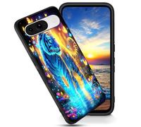 FGDRFGRW Designed for Google Pixel 8a 6.1" Case,Soft Frosted TPU Ultra Thin Cover,Shock-Absorption,Anti-Scratch Protective Case,Fluorescent Blue Tiger