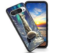 FGDRFGRW Designed for Google Pixel 9 Pro XL 6.8" Case,Soft Frosted TPU Ultra Thin Cover,Shock-Absorption,Anti-Scratch Protective Case,Arctic Fox Aurora