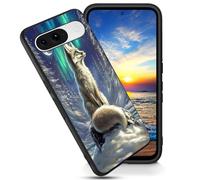 FGDRFGRW Designed for Google Pixel 9a 6.3" Case,Soft Frosted TPU Ultra Thin Cover,Shock-Absorption,Anti-Scratch Protective Case,Arctic Fox Aurora