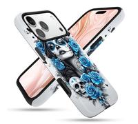 FGDRFGRW Designed for iPhone 17 Pro Max Case,2 Layer TPU+PC Cover,Shockproof Protective Cover - Day of The Dead Sugar Skull Women