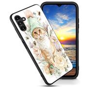 FGDRFGRW Designed for Samsung Galaxy A14 5G 6.6" Case,Soft Frosted TPU Ultra Thin Cover,Shock-Absorption,Anti-Scratch Protective Case,Cartoon Cat Flower