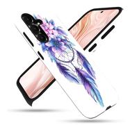 FGDRFGRW Designed for Samsung Galaxy A34 5G Case,2 Layer TPU+PC Cover,Shockproof Protective Cover - Feather Flower Dreamcatcher