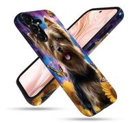 FGDRFGRW Designed for Samsung Galaxy A54 5G Case,2 Layer TPU+PC Cover,Shockproof Protective Cover - Yorkie Dog Butterfly Sunflower
