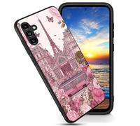 FGDRFGRW Designed for Samsung Galaxy S24 Plus 6.7" Case,Soft Frosted TPU Ultra Thin Cover,Shock-Absorption,Anti-Scratch Protective Case,Paris Architecture Flower