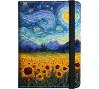 FGDRFGRW Passport Holder with RFID Blocking, Van Gogh Starry Sky Sunflower, Travel Document Organizer