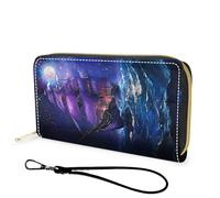 FGDRFGRW Wallet,Large Capacity RFID Blocking Leather Wallet, Durable Smooth Zipper Clutch,Unisex Travel Wallet for Cards,Cash,and Coins, Zipper - 492, Minimalist