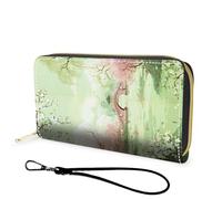 FGDRFGRW Wallet,Large Capacity RFID Blocking Leather Wallet, Durable Smooth Zipper Clutch,Unisex Travel Wallet for Cards,Cash,and Coins, 367-Chinese Style Garden, Wallet, Minimalist