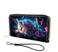 FGDRFGRW Wallet,Large Capacity RFID Blocking Leather Wallet, Durable Smooth Zipper Clutch,Unisex Travel Wallet for Cards,Cash,and Coins, Cute Owl 2
