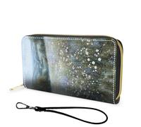 FGDRFGRW Wallet,Large Capacity RFID Blocking Leather Wallet, Durable Smooth Zipper Clutch,Unisex Travel Wallet for Cards,Cash,and Coins, 947-Wild Flower Meadow, Wallet, Minimalist