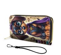 FGDRFGRW Wallet,Large Capacity RFID Blocking Leather Wallet, Durable Smooth Zipper Clutch,Unisex Travel Wallet for Cards,Cash,and Coins, 483-Cartoon Hero Puppy, Wallet, Minimalist