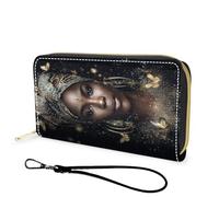 FGDRFGRW Wallet,Large Capacity RFID Blocking Leather Wallet, Durable Smooth Zipper Clutch,Unisex Travel Wallet for Cards,Cash,and Coins, 1143-African Americans Women, Wallet, Minimalist