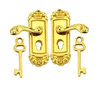 FGDTREE 1/12 Miniature Door Locks with Keys Set Vintage Dollhouses Decorations Accessories Minis Dollhouses Door and Keys Miniature Scene Model