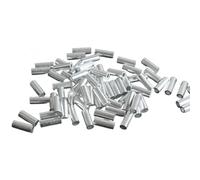 FGDTREE 100Pcs Fishing Aluminum Crimp Sleeves Set Single Barrels Crimping Loop Sleeve Assortment Fishing Line Tube Connectors Fishing Crimp Sleeve Set