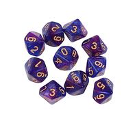 FGDTREE 10pcs Polyhedral 10 Sided Dice D10 Dices RPG Dice Board Game Props Tabletop Game Supplies Double Colors Roleplaying Set
