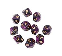 FGDTREE 10pcs Polyhedral 10 Sided Dice D10 Dices RPG Dice Board Game Props Tabletop Game Supplies Double Colors Roleplaying Set