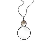 FGDTREE 2022 Glass Necklace Vintage 10X Reading Magnifier Reading Decorative Loupe Necklace Pendant Gift Sweater Chains for Women