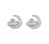 FGDTREE 2Pcs Gentle Star Mooned Alloy Ear Clip Decorations for FreeClip 1 2 Earphones Featuring Firm Hold and Trendy Look Ear Clip Accessories Elegant Earbuds Charm