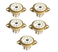 FGDTREE 5PCS B9A Ceramic 9Pin PCB Tube Socket for 12AX7,12AT7,12AU7,ECC83,ECC82,E88CC 6922 6p1 6p14 6n1 6N2,GZC9-C-1/GZC9-C-1-G Tube Amplifier Part