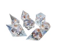 FGDTREE 7Pcs Different Number of Face Resin Dices Desktop Game Props Educational Toy Polyhedral Kid Multi-Sided Digital Dices Role Playing Game