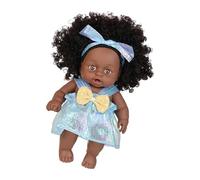 FGDTREE 8in Soft Vinyls Black Baby Dolls Life Like Reborns Toy Figure Easy Carrying for Everyday Comforting Child Parenting Game Toddler Doll