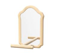 FGDTREE Acrylic Glass Perch with Wood to Reduce Loneliness in Bird Cage Play Natural Wood Parrots Perch Stand with Glass for Bird Mental Fun Cage Enrichment Standing Resting Play Area