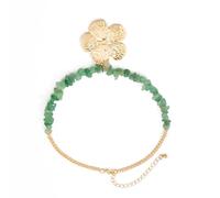 FGDTREE Adjustable Retro Five Petals Flower Necklace Stone Design Delicate Clavicle Chain for Casual or Formal Her Birthday Jewelry