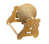 FGDTREE And Safe Sisal Rope Rotating Scratcher Ball Toy for Pet Rabbits and Ferrets with NonTipping Base Post Scratcher