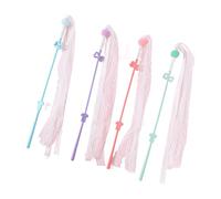 FGDTREE Cats Teaser Rod Toy Feathered Interaction Teasing Chasing Enrichment for Boredom Entertainment 4PCS Cats Teaser Cats Toy