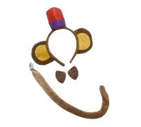 FGDTREE Elastic Monkey Costume Accessories with Ears Band Bowtie Tail Faux Hair Monkey Costume