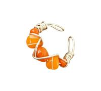 FGDTREE Entangled Natural Stone Beaded Rings Adjustable Size Stylish Geometric Wrap Rings Jewelry for Women Natural Stone Bead