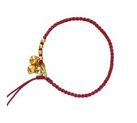 FGDTREE Handmade Red Cord with Lucky Knot Pendant and Bells for New Year Blessings and Daily Wear Chinese Styles Braided Adjustable Wristband