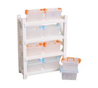 FGDTREE Miniature Storage Rack & Scene Display Box with Stackable Layers for Doll House Decor and Kids Creative Role Play Doll House Miniature Storage Rack