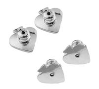 FGDTREE of 4 Secure Earring Backs Studs Heart Shaped Locking Clutches Secure Locking Backing Earring Plugs for Ears Ear Embellishments