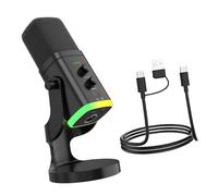 FGDTREE Plug Play USB Microphone with Expert Connection and Color Effects Great for Gamers Broadcasters and Content Makers Noise Canceling USB Mic
