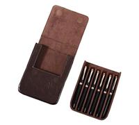 FGDTREE Premium Leather 6 Pen Holders Organizers for Businessmen and Artists Featuring Strong Construction and Assorted Color Genuine Leather Pen Case