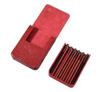 FGDTREE Premium Leather 6 Pen Holders Organizers for Businessmen and Artists Featuring Strong Construction and Assorted Color Genuine Leather Pen Case