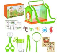 FGDTREE Science Adventure Set for Children, Huntings Tools with Cage, Net Scooper, Learning Ages 4 and Up Children ' s Explorers Set