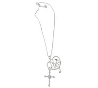 FGDTREE Trendy Love Note and Crucifix Symbol Necklace Stainless Steel Chain Accessory Perfect for Everyday Wear Unique Musical Note Pendant