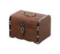 FGDTREE Vintage Wooden Treasure Chests Coin Banks with Bucolic Decorative Storage Box for Kids Homes Office