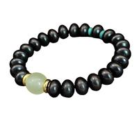 FGDTREE Wooden Abacus Bead Natural Materials Adjustable Length Wristband for Men and Women Wooden Abacus Bead Vintage