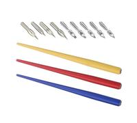 FGDTREE Wooden Handle Dip Pen Writing Pen with Stainless Steel Tip Comfortable Hold Great for Left or Right Hander Artist Handwriting