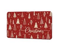 Fgdui 1PCS Christmas Mat Christmas Decorative Welcoming Doormat Linen Christmas Bath Mat 40 * 60CM for Home Entrance Hallway