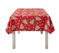 Fgdui 1PCS Christmas Table Cloth Red Rectangle Christmas Table Cloth 180 * 150CM Polyester Tablecloth for Festive New Year Kitchen Dinner