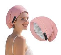 Fgdui 1PCS Silk Bonnet for Sleeping，Satin Bonnet，Unisex Satin Lined Beanie Hats Silk Hair Cover，with Slouchy Beanie Night Sleeping Hat for Natural Curly Hair Adjustable Night Cap(Pink)