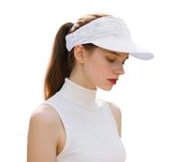 Fgdui 1Pcs Sun Visor Cap Women Womens Sun Visor Hat Wide Brim Protection Summer ToplessStrap up Empty Top Cap for Beach and Seaside (UK, Numeric, 7, 7 1/8, Standard, White)